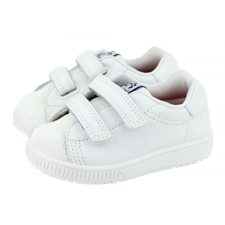 Zapatillas multimaterial con cordones elásticos blancas bebé niño